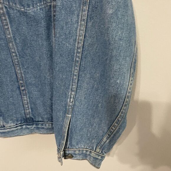 Andrew’s Blues Vintage Pearl Studded Oversized Jean Denim Jacket - Picture 7 of 16